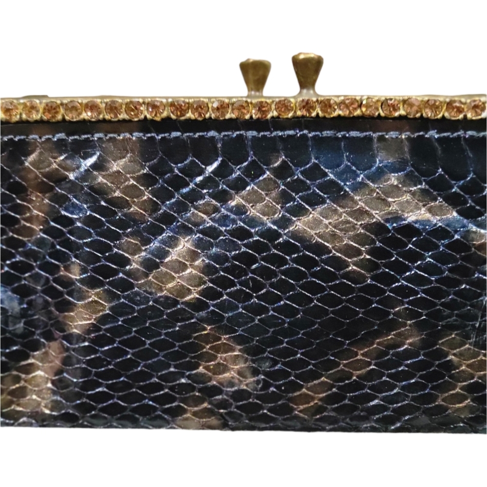 Clara Kasavina Crystal Stud Python Handbag/Clutch - image 3